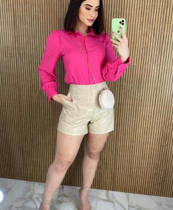 fernandaramosstore com br camisa feminina manga longa botoes dourados pink 4