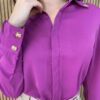 fernandaramosstore com br camisa feminina manga longa detalhes dourado fucsia 2