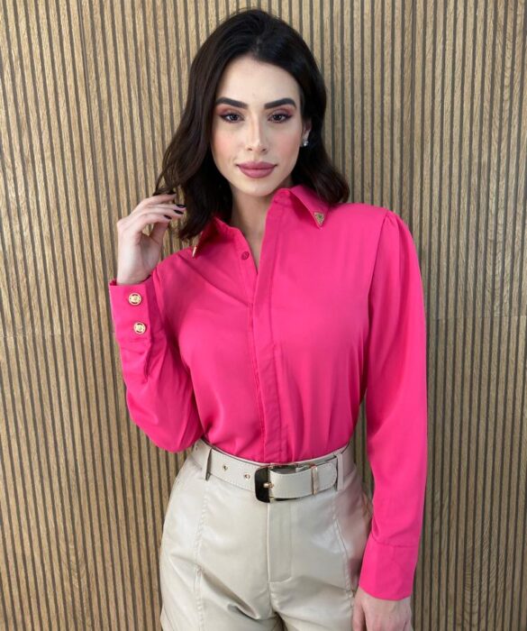 fernandaramosstore com br camisa feminina manga longa detalhes dourado pink 2