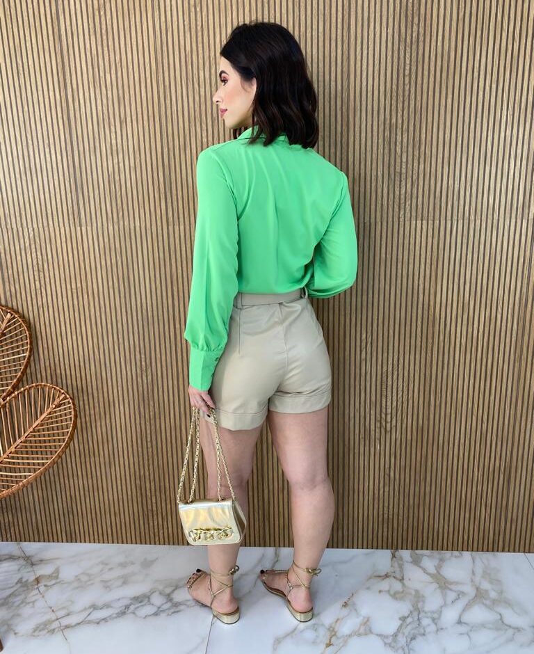 Camisa Feminina Manga Longa Leticia Verde - Fernanda Ramos Store
