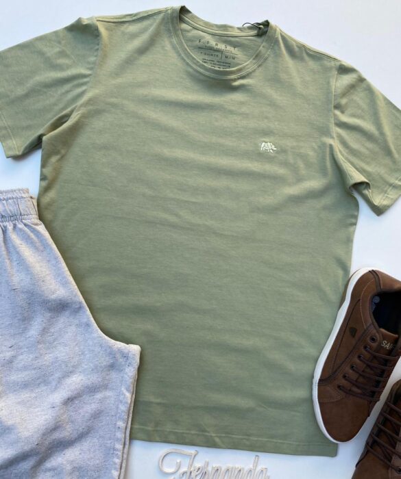 Camiseta Masculina Basic Ocass Verde Oliva - Fernanda Ramos Store