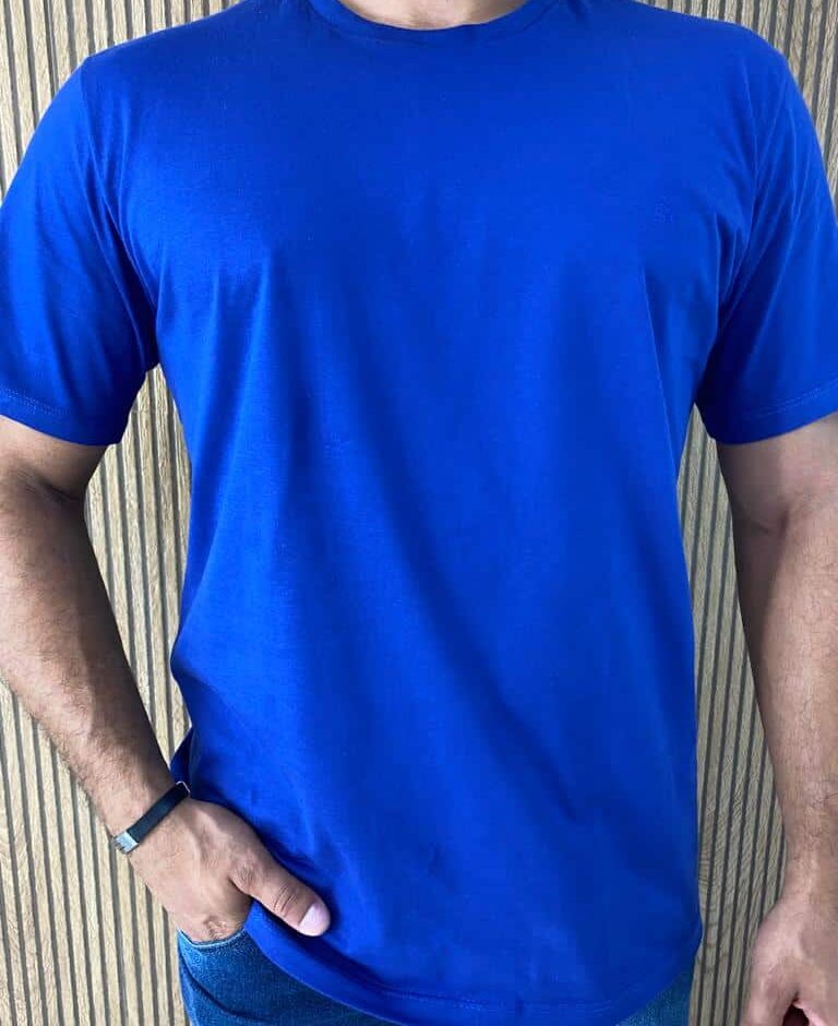 Camiseta Masculina Ogochi Básica Slim Azul 3953 - Fernanda Ramos Store