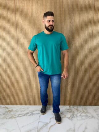 Camiseta Masculina Ogochi Básica Slim Verde 5424 - Fernanda Ramos Store