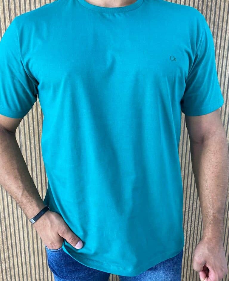 Camiseta Masculina Ogochi Básica Slim Verde 5424 - Fernanda Ramos Store