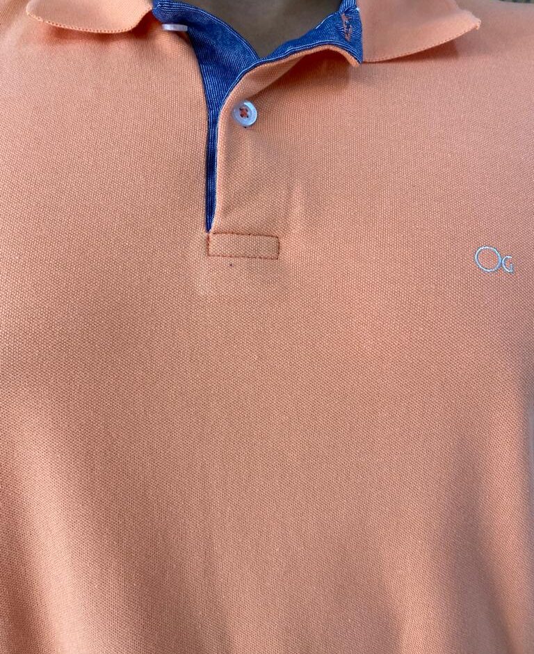 Camiseta Polo Essencial Slim Ogochi Laranja 1442 - Fernanda Ramos Store