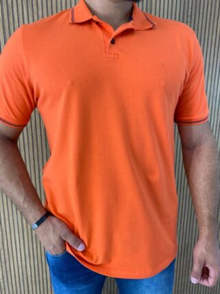 Camiseta Polo Essencial Slim Ogochi Laranja 1461 - Fernanda Ramos Store