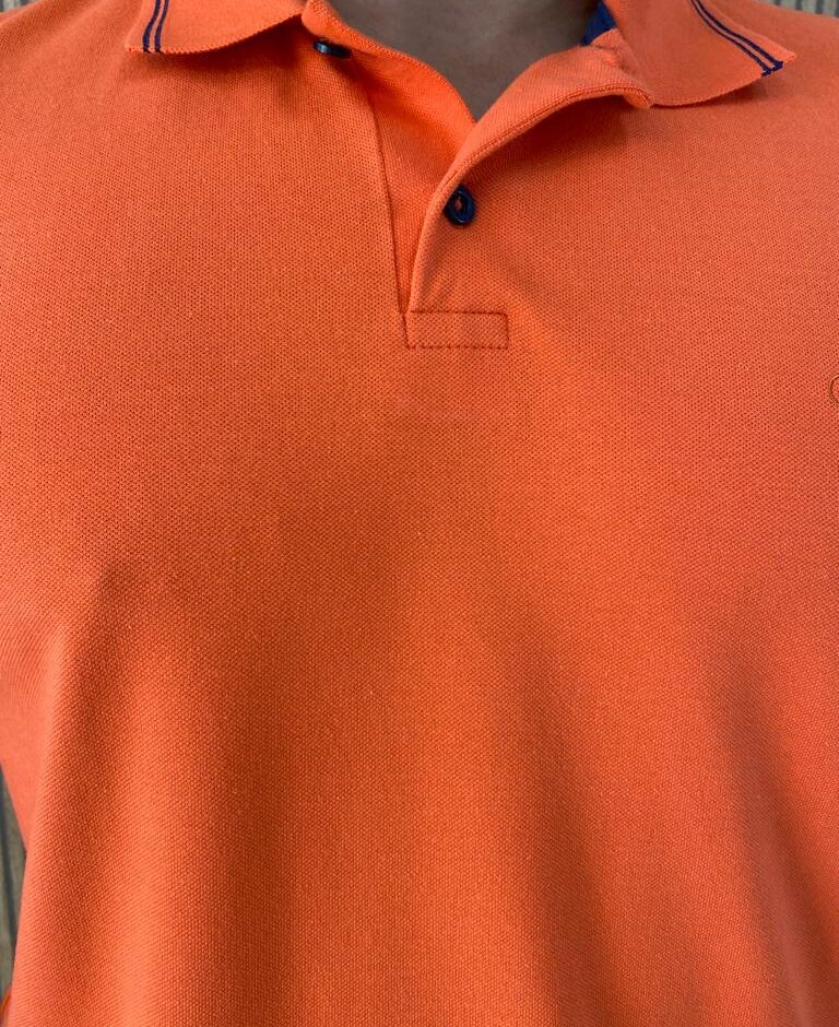 Camiseta Polo Essencial Slim Ogochi Laranja 1461 - Fernanda Ramos Store