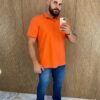 Camiseta Polo Essencial Slim Ogochi Laranja 1461 - Fernanda Ramos Store