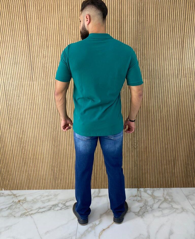 Camiseta Polo Essencial Slim Ogochi Verde 5413 - Fernanda Ramos Store