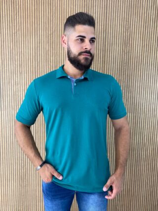 Camiseta Polo Essencial Slim Ogochi Verde 5413 - Fernanda Ramos Store