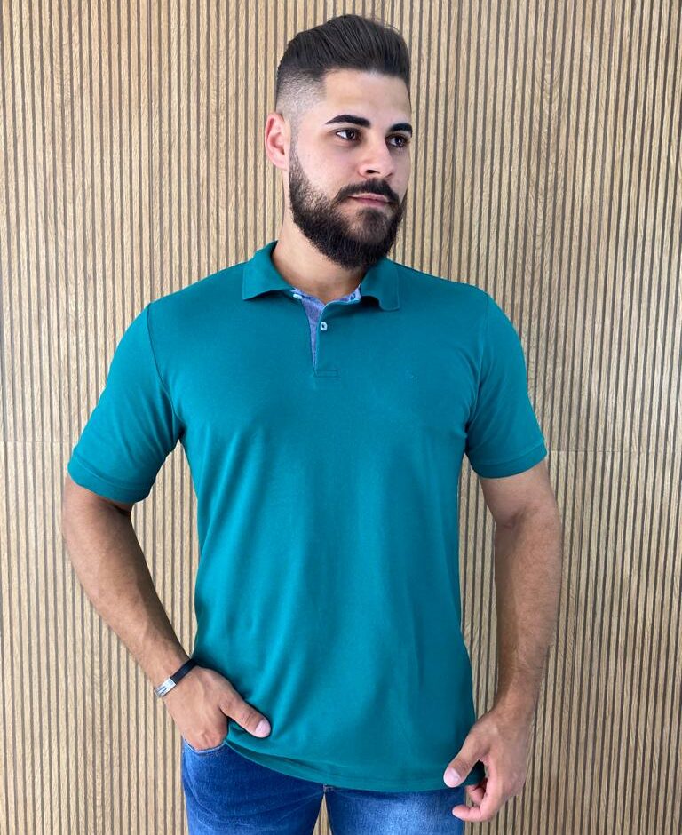 Camiseta Polo Essencial Slim Ogochi Verde 5413 - Fernanda Ramos Store