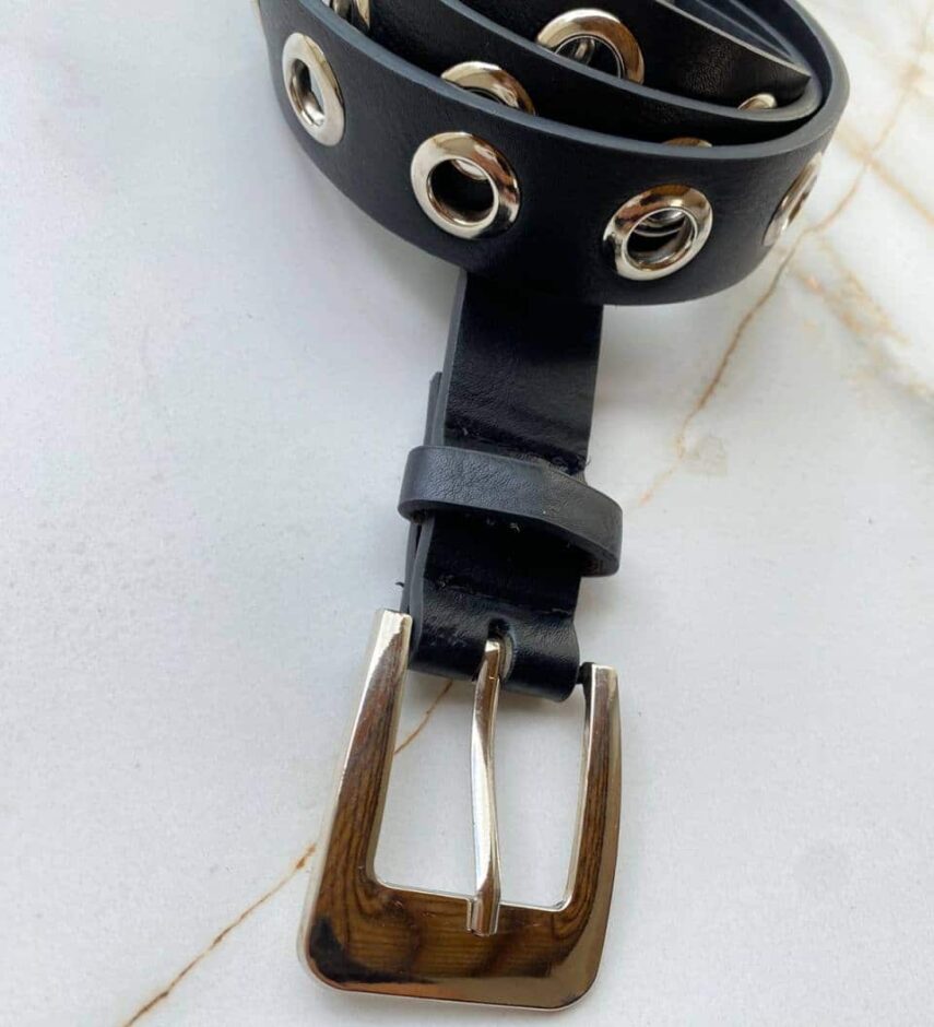 Cinto Feminino Fivela Prata Eloa Preto - Fernanda Ramos Store