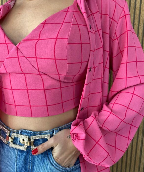 fernandaramosstore com br conjunto feminino duna cropped com bojo e camisa rosa 4