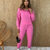 Conjunto Feminino Moletom Calça e Jaqueta Rosa - Fernanda Ramos Store