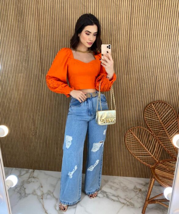 fernandaramosstore com br cropped feminino manga longa detalhe nas mangas laranja 1