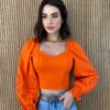 fernandaramosstore com br cropped feminino manga longa detalhe nas mangas laranja 2