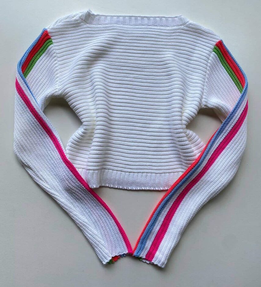 Cropped Feminino Manga Longa Tricot Helena Branco - Fernanda Ramos Store