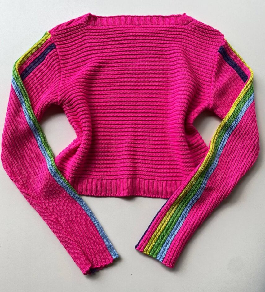 Cropped Feminino Manga Longa Tricot Helena Pink - Fernanda Ramos Store