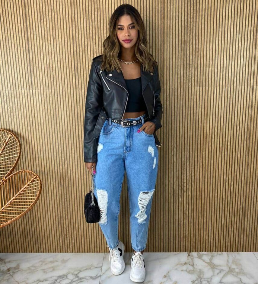 Jaqueta Feminina Couro Eco Liz Preta - Fernanda Ramos Store