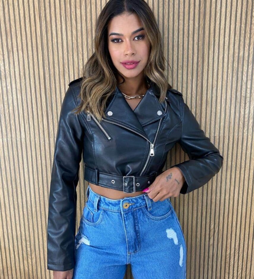 Jaqueta Feminina Couro Eco Liz Preta - Fernanda Ramos Store