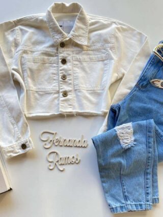 Jaqueta Feminina Jeans Off White 207 Fernanda Ramos Store