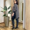 Poncho Femininino Tricot Amanda com Gola Xadrez - Fernanda Ramos Store