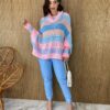 fernandaramosstore com br poncho femininino tricot azul e rosa 1