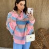 fernandaramosstore com br poncho femininino tricot azul e rosa