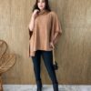 Poncho Femininino Tricot Manu Bege Fernanda Ramos Store