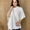 Poncho Femininino Tricot Manu Branco Fernanda Ramos Store