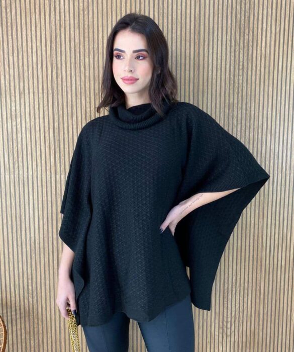 fernandaramosstore com br poncho femininino tricot manu preto 2