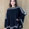 Poncho Feminino Tricot Mari Preto com Detalhes - Fernanda Ramos Store