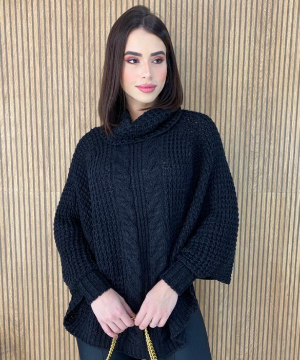 fernandaramosstore com br poncho feminino tricot ayla preto 3