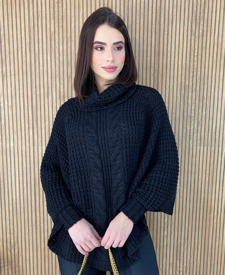 fernandaramosstore com br poncho feminino tricot ayla preto 3