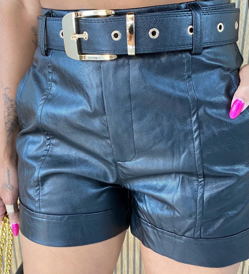 fernandaramosstore com br short feminino couro eco com cinto mari preto 2