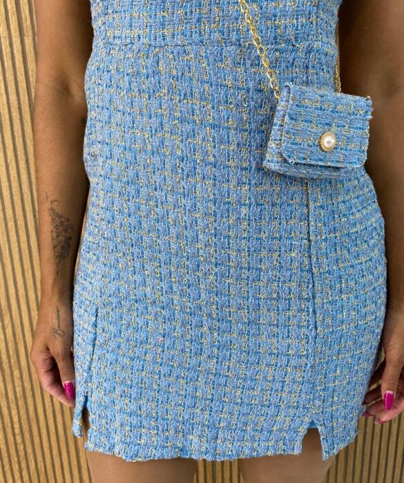 fernandaramosstore com br vestido curto feminino sem bojo tweed com bolsinha azul 3