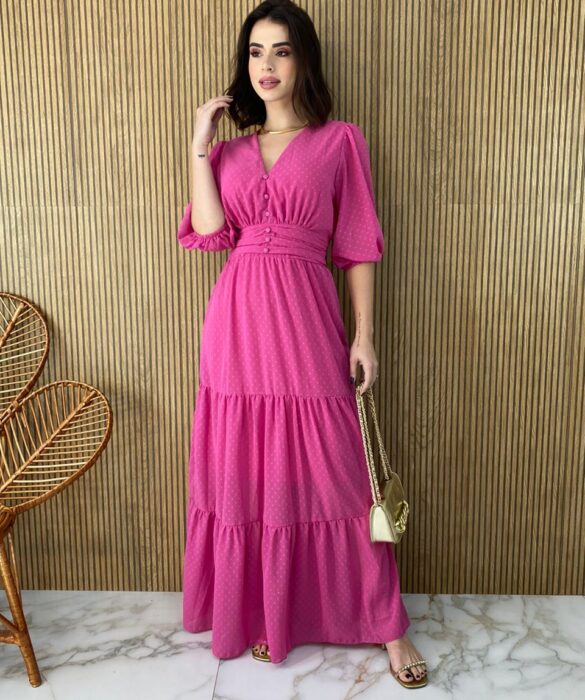 fernandaramosstore com br vestido longo sem bojo com relevo e botoes falsos pink 1