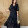 fernandaramosstore com br vestido longo sem bojo com relevo e botoes falsos preto 1