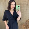 fernandaramosstore com br vestido longo sem bojo com relevo e botoes falsos preto