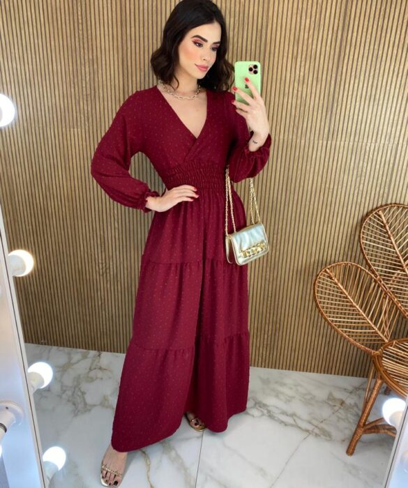 fernandaramosstore com br vestido longo sem bojo pipoquinha manga longa marsala 2