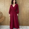 fernandaramosstore com br vestido longo sem bojo pipoquinha manga longa marsala 4