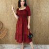 fernandaramosstore com br vestido midi sem bojo com lastex xadrez vermelho 1