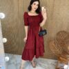 fernandaramosstore com br vestido midi sem bojo com lastex xadrez vermelho 3