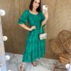 fernandaramosstore com br vestido midi sem bojo manga 34 com detalhe verde 1