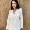 Blazer Manga Longa Feminino Tweed Branco - Fernanda Ramos Store