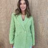 Blazer Manga Longa Feminino Tweed Verde - Fernanda Ramos Store