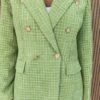 Blazer Manga Longa Feminino Tweed Verde - Fernanda Ramos Store