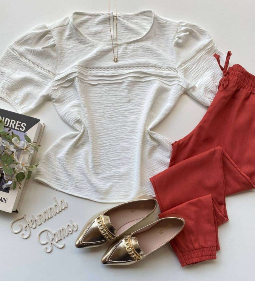 Blusa Feminina Manga Princesa Amanda Off White Fernanda Ramos Store