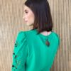 Blusa Manga Longa Detalhes Vazados nas Mangas Verde - Fernanda Ramos Store