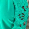 Blusa Manga Longa Detalhes Vazados nas Mangas Verde - Fernanda Ramos Store